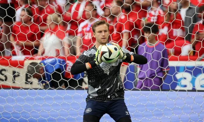 16 06 24 Slovenia Denmark Germany, Stuttgart, 16 06 2024, Football, UEFA Euro 2024, Slovenia Denmark 1 1 Frederik Rönnow Denmark