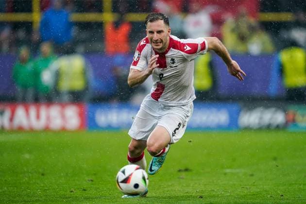 Dortmund, Germany, June 18th 2024: Otar Kakabadze (2 Georgia) controls the ball during the UEFA EURO, EM, Europameisterschaft,Fussball 2024 Germany Group F football match between Turkiye and Georgia at BVB Stadion Dortmund in Dortmund, Germany. (Daniela Porcelli SPP) Copyright: xDanielaxPorcellix xSPPx spp-en-DaPoSp-20240618-_DP11614