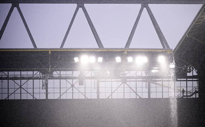 Germany Soccer Euro 2024 Turkey - Georgia 8710618 18.06.2024 A view shows he BVB Stadion during heavy rain ahead of the UEFA EURO, EM, Europameisterschaft,Fussball 2024 Group F soccer match between Turkey and Georgia in Dortmund, Germany. Alexey Filippov Sputnik Dortmund Germany  Copyright: xAlexeyxFilippovx