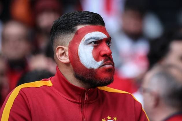 (240619) -- DORTMUND, June 19, 2024 -- A fan of team Turkiye is seen in the stands during the UEFA EURO, EM, Europameisterschaft,Fussball 2024 Group F match between Turkiye and Georgia in Dortmund, Germany on June 18, 2024. ) (SP)GERMANY-DORTMUND-FOOTBALL-EURO 2024-T?RKIYE VS GEORGIA PanxYulong 