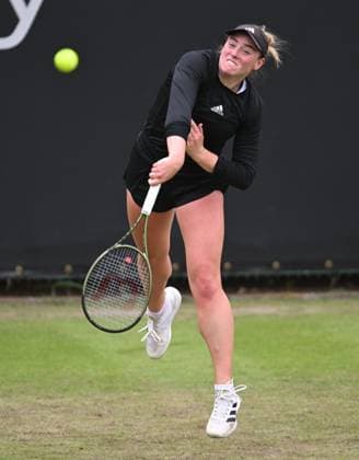 Amelia Rajecki of Great Britain in action during her first round match Rothesay Classic Birmingham, Day 2, Tennis, Edgbaston Priory Club, Birmingham, UK - 18 June 2024  Copyright: xAnnaxGowthorpe Shutterstockx 14543313dp