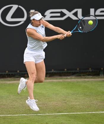 Yulia Putintseva of Kazakhstan in action during her first round match Rothesay Classic Birmingham, Day 2, Tennis, Edgbaston Priory Club, Birmingham, UK - 18 June 2024  Copyright: xAnnaxGowthorpe Shutterstockx 14543313du