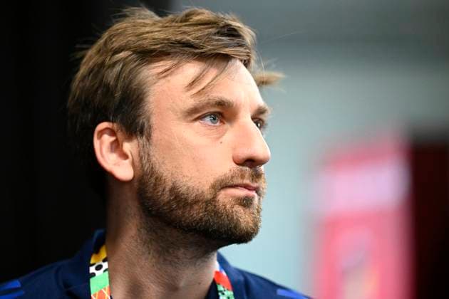 Belgium Media Activities - UEFA EURO, EM, Europameisterschaft,Fussball 2024 19 06 2024 FREIBERG AM NECKA, GERMANY - JUNE 19 : Operational director football Jelle Schelstraete talking to the press during a press conference, PK, Pressekonferenz of the Belgian Red Devils at the UEFA EURO 2024 European Football Championship tournament on June 19, 2024 in Freiberg am Necka, Germany, 19 06 2024 Freiberg am Necka Germany  Copyright: xVincentxKalutx
