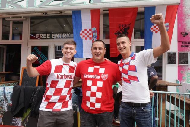 PXL_Hamburg football fans Football fans enjoy atmosphere in Hamburg, Germany on 19. June 2024. before UEFA EURO, EM, Europameisterschaft,Fussball 2024 match Croatia - Albania. LukaxStanzl PIXSELL