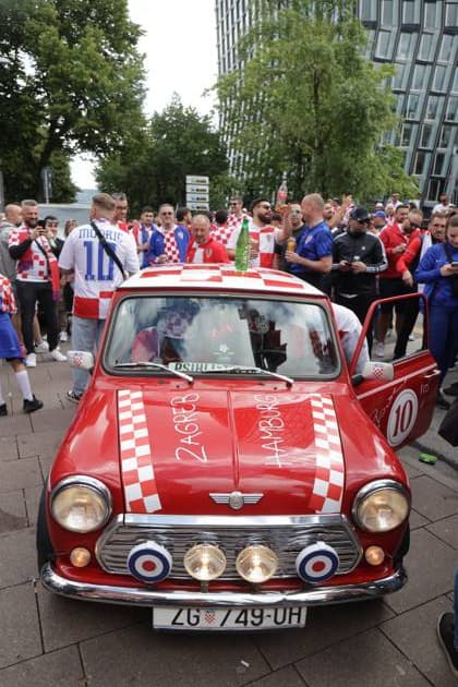 PXL_Mini Cooper fan car Mini Cooper in croatian colours in Hamburg, Germany on 19. June 2024. before UEFA EURO, EM, Europameisterschaft,Fussball 2024 match Croatia - Albania. LukaxStanzl PIXSELL
