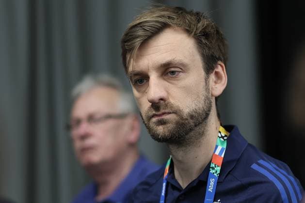 Technical director Jelle Schelstraete talks to the press during a informal press moment of Belgian national soccer team Red Devils, Wednesday 19 June 2024 at their base camp in Freiberg am Neckar, Germany, during the UEFA EURO, EM, Europameisterschaft,Fussball 2024 European Soccer Championships. The Red Devils play in Group E at the Euro 2024 European Championships in Germany. BRUNOxFAHY  x94852412x