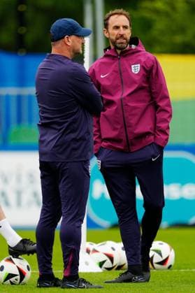 England manager Gareth Southgate England Training Session, UEFA European Championship, EM, Europameisterschaft 2024, Group C, Football, Spa & Golf Resort Weimarer Land, Blankenhain, Germany, 19 Jun 2024 EDITORIAL USE ONLY No use with unauthorised audio, video, data, fixture lists, club league logos or live services. Online in-match use limited to 120 images, no video emulation. No use in betting, games or single club league player publications.  Copyright: xDavexShopland Shutterstockx 14546613h