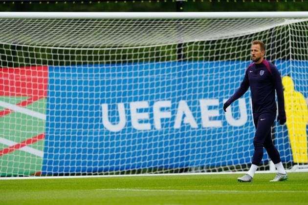 Harry Kane of England England Training Session, UEFA European Championship, EM, Europameisterschaft 2024, Group C, Football, Spa & Golf Resort Weimarer Land, Blankenhain, Germany, 19 Jun 2024 EDITORIAL USE ONLY No use with unauthorised audio, video, data, fixture lists, club league logos or live services. Online in-match use limited to 120 images, no video emulation. No use in betting, games or single club league player publications.  Copyright: xDavexShopland Shutterstockx 14546613q