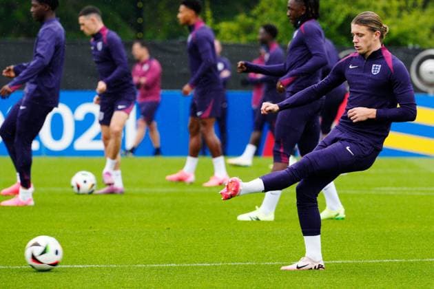 Conor Gallagher of England England Training Session, UEFA European Championship, EM, Europameisterschaft 2024, Group C, Football, Spa & Golf Resort Weimarer Land, Blankenhain, Germany, 19 Jun 2024 EDITORIAL USE ONLY No use with unauthorised audio, video, data, fixture lists, club league logos or live services. Online in-match use limited to 120 images, no video emulation. No use in betting, games or single club league player publications.  Copyright: xDavexShopland Shutterstockx 14546613am