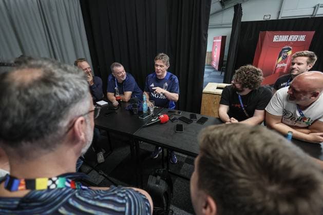 RBFA sports director Football Frank Vercauteren pictured during an informal press moment of Belgian national soccer team Red Devils, Wednesday 19 June 2024 at their base camp in Freiberg am Neckar, Germany, during the UEFA EURO, EM, Europameisterschaft,Fussball 2024 European Soccer Championships. The Red Devils play in Group E at the Euro 2024 European Championships in Germany. BRUNOxFAHY  x94853436x
