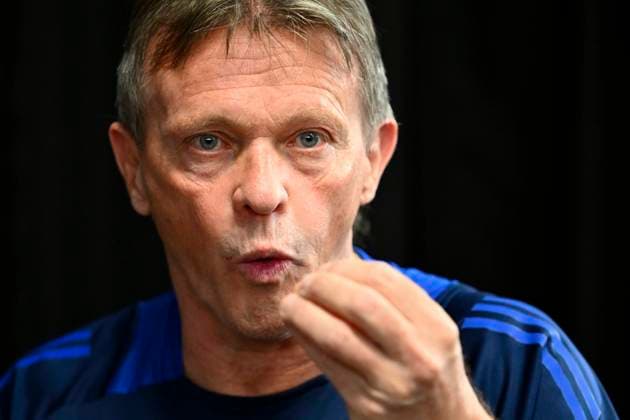 Belgium Media Activities - UEFA EURO, EM, Europameisterschaft,Fussball 2024 19 06 2024 FREIBERG AM NECKA, GERMANY - JUNE 19 : Vercauteren Franky technical director of Belgium talking to the press during a press conference, PK, Pressekonferenz of the Belgian Red Devils at the UEFA EURO 2024 European Football Championship tournament on June 19, 2024 in Freiberg am Necka, Germany, 19 06 2024 Freiberg am Necka Germany  Copyright: xVincentxKalutx