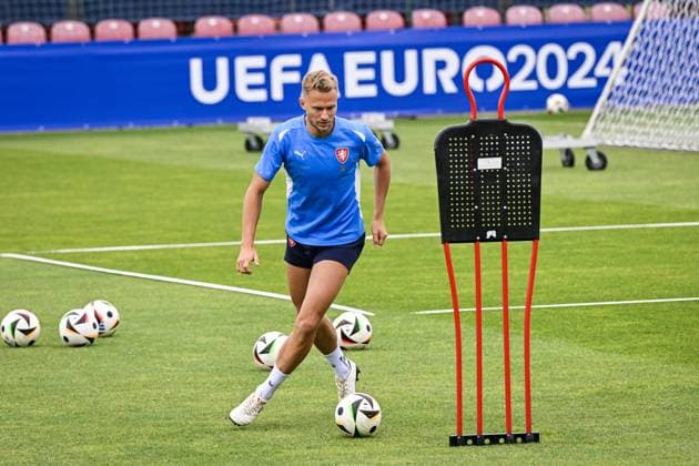 The Czech national football team prepares after the opening match of the European Championship, EM, Europameisterschaft against Portugal within the European Football Championships, in Leipzig, Germany, June 19, 2024. Antonin Barak. (CTKxPhoto VitxSimanek) CTKPhotoP2024061904440  CTKPhotoP2024061904440