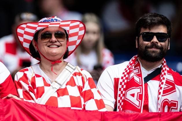 UEFA EURO 2024 Albania Croatia 19 06 2024 Croatian fan, Croatia, woman with the jersey of Croatia UEFA EURO 2024 Albania Croatia Volksparkstadion, Hamburg 19 06 2024n Copyright: xBEAUTIFULxSPORTS Buriakovx