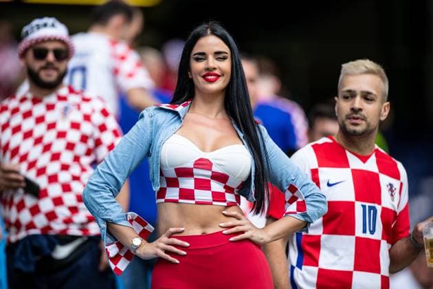 UEFA EURO 2024 Albania Croatia 19 06 2024 Croatian fan, Croatia, A woman on the stadium UEFA EURO 2024 Albania Croatia Volksparkstadion, Hamburg 19 06 2024 Copyright: xBEAUTIFULxSPORTS Buriakovx