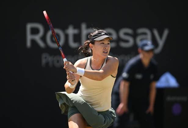Lin Zhu of China in action during her second round match Rothesay Classic Birmingham, Day 3, Tennis, Edgbaston Priory Club, Birmingham, UK - 19 June 2024  Copyright: xAnnaxGowthorpe Shutterstockx 14543326e