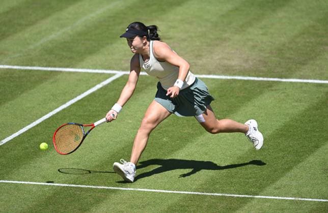 Lin Zhu of China in action during her second round match Rothesay Classic Birmingham, Day 3, Tennis, Edgbaston Priory Club, Birmingham, UK - 19 June 2024  Copyright: xAnnaxGowthorpe Shutterstockx 14543326g