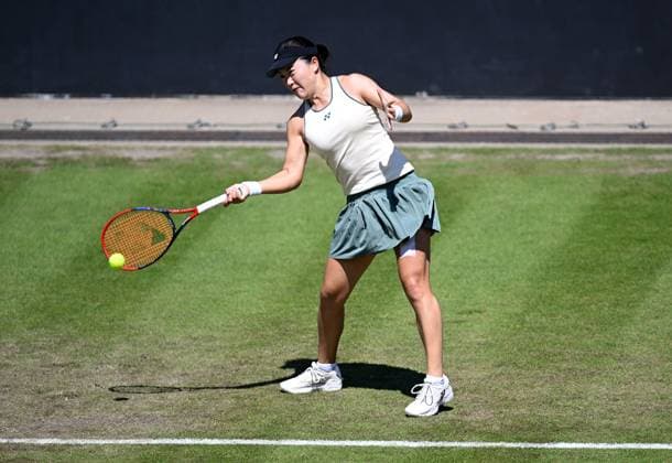 Lin Zhu of China in action during her second round match Rothesay Classic Birmingham, Day 3, Tennis, Edgbaston Priory Club, Birmingham, UK - 19 June 2024  Copyright: xAnnaxGowthorpe Shutterstockx 14543326m