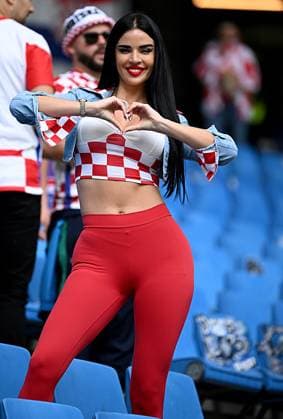 PXL_Ivana Knoll CRO fan HAMBURG, GERMANY - JUNE 19: Fan of Croatia, Ivana Knoll, before the UEFA EURO, EM, Europameisterschaft,Fussball 2024 group stage match between Croatia and Albania at Volksparkstadion on June 19, 2024 in Hamburg, Germany. MarkoxLukunic PIXSELL