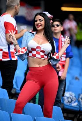 PXL_Ivana Knoll CRO fan HAMBURG, GERMANY - JUNE 19: Fan of Croatia, Ivana Knoll, before the UEFA EURO, EM, Europameisterschaft,Fussball 2024 group stage match between Croatia and Albania at Volksparkstadion on June 19, 2024 in Hamburg, Germany. MarkoxLukunic PIXSELL