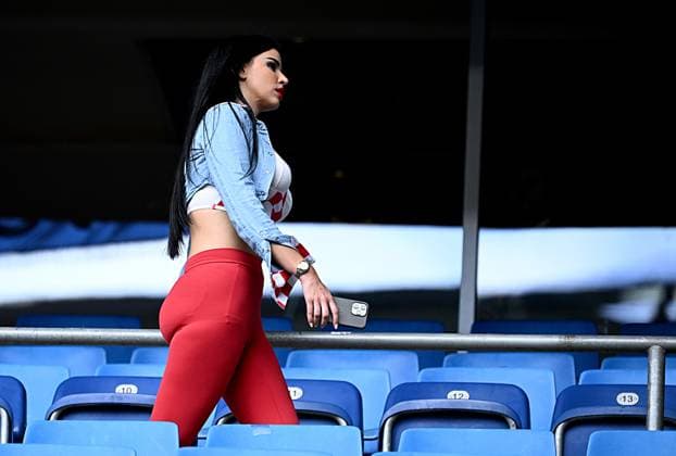 PXL_Ivana Knoll CRO fan HAMBURG, GERMANY - JUNE 19: Fan of Croatia, Ivana Knoll, before the UEFA EURO, EM, Europameisterschaft,Fussball 2024 group stage match between Croatia and Albania at Volksparkstadion on June 19, 2024 in Hamburg, Germany. MarkoxLukunic PIXSELL