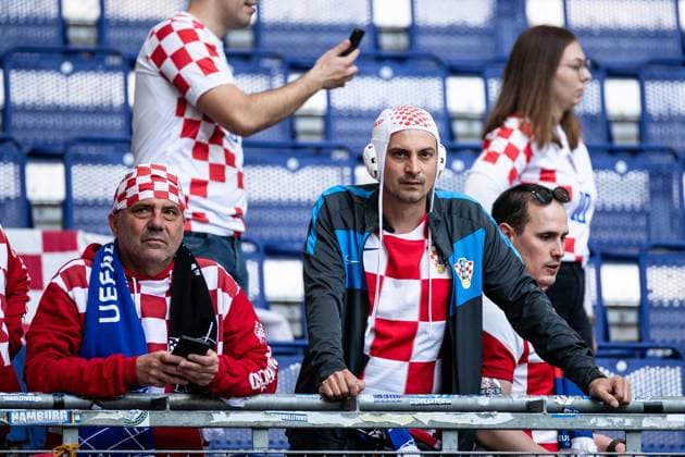 UEFA EURO 2024 Albania Croatia 19 06 2024 Fans of Croatia UEFA EURO 2024 Albania Croatia Volksparkstadion, Hamburg 19 06 2024 Copyright: xBEAUTIFULxSPORTS Buriakovx
