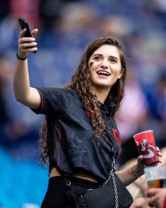 UEFA EURO 2024 Albania Croatia 19 06 2024 Woman, fan of Albania UEFA EURO 2024 Albania Croatia Volksparkstadion, Hamburg 19 06 2024 Copyright: xBEAUTIFULxSPORTS Buriakovx