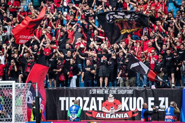 UEFA EURO 2024 Albania Croatia 19 06 2024 Ultras, Fans of Albania UEFA EURO 2024 Albania Croatia Volksparkstadion, Hamburg 19 06 2024 Copyright: xBEAUTIFULxSPORTS Buriakovx