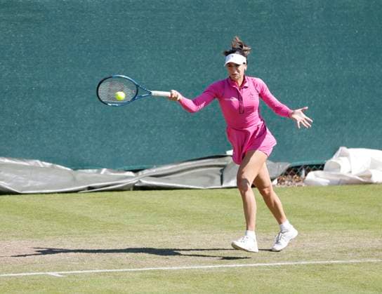 19th June 2024; Edgbaston Priory Club, Birmingham, England: Rothesay Tennis Classic Birmingham, Day 3; Ajla Tomljanovic (AUS) warms up before her match  ActionPlus12656758 RogerxEvans