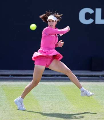 19th June 2024; Edgbaston Priory Club, Birmingham, England: Rothesay Tennis Classic Birmingham, Day 3; Ajla Tomljanovic (AUS) in her womens singles match against Lin Zhu (CHN)  ActionPlus12656745 RogerxEvans