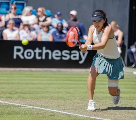 19th June 2024; Edgbaston Priory Club, Birmingham, England: Rothesay Tennis Classic Birmingham, Day 3; Lin Zhu (CHN) in her womens singles match against Ajla Tomljanovic (AUS)  ActionPlus12656765 RogerxEvans