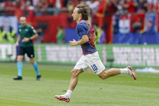 HAMBURG, Volkspark Stadium ,19-06-2024 , European Football Championship Euro2024, Group stage match no.15 between Croatia and Albania, Croatia player Luka Modric during the warming up Croatia - Albania (Euro2024)  x25531648x Copyright: