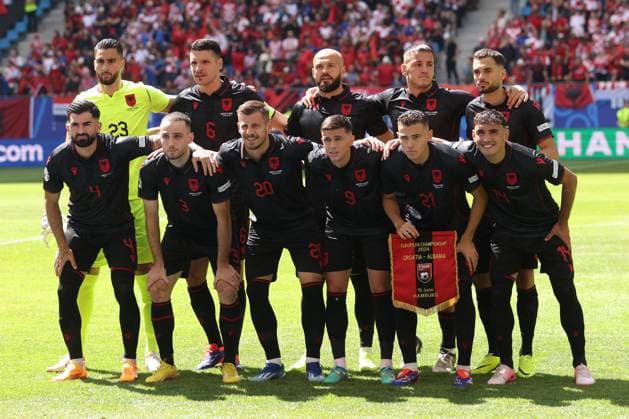 Albania lineup Croatia v Albania, UEFA European Championship, EM, Europameisterschaft 2024, Group B, Football, Volksparkstadion, Hamburg, Germany, 19 Jun 2024 EDITORIAL USE ONLY No use with unauthorised audio, video, data, fixture lists, club league logos or live services. Online in-match use limited to 120 images, no video emulation. No use in betting, games or single club league player publications. Copyright: xPaulxCurrie Shutterstockx 14543648q