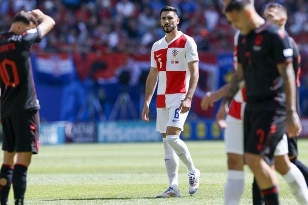 HAMBURG, Volkspark Stadium ,19-06-2024 , European Football Championship Euro2024, Group stage match no.15 between Croatia and Albania, Croatia player Josip Sutalo Croatia - Albania (Euro2024)  x25531861x Copyright: