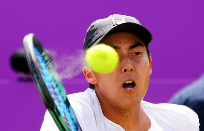 Qualifier Rinki Hijikata during his second round win over Matteo Arnaldi Cinch Championships, Day 3, Tennis, Queen s Club, London, UK - 19 June 2024  Copyright: xJavierxGarcia Shutterstockx 14543332a
