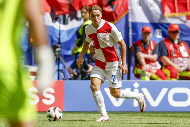 HAMBURG, Volkspark Stadium ,19-06-2024 , European Football Championship Euro2024, Group stage match no.15 between Croatia and Albania, Croatia player Lovro Majer Croatia - Albania (Euro2024)  x25532237x Copyright: