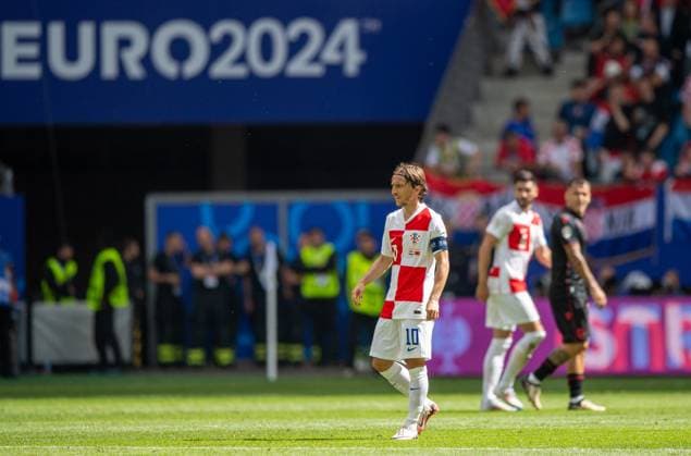 Football, Men, Season 2023 24, Euro 2024 Group B 2 Matchday in Hamburg, Croatia Albania, Luka Modric Croatia , 19 06 2024, Copyright: xSebastianxRäppold MatthiasxKochx