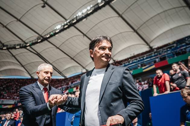 Soccer Men UEFA European Football Championship 2024 Group B Croatia vs Albania 19 06 2024 v l Coach Sylvinho Albania and Coach Zlatko Dalic Croatia Hamburg Volksparkstadion Hamburg Germany