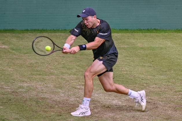 Dominik Koepfer GER 19 06 2024 Tennis Terra Wortmann Open, ATP World Tour 500, , OWL ARENA, Halle Westfalen , NRW Germany Copyright: xpepphotox xPeterxEppingerx pep00321, pep_20240619_hm