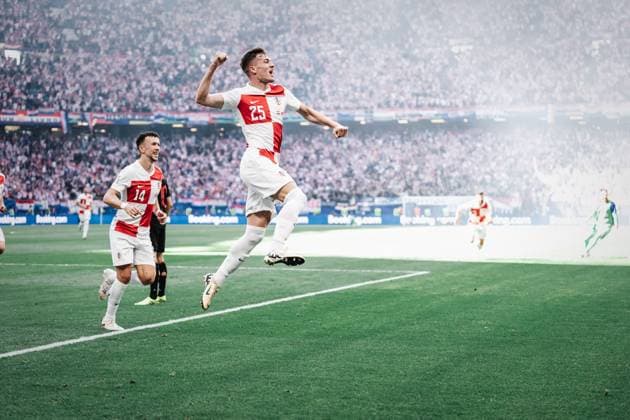 Soccer Men UEFA European Football Championship 2024 Group B Croatia vs Albania 19 06 2024 Goal celebration Luka Susic 25, Croatia Hamburg Volksparkstadion Hamburg Germany