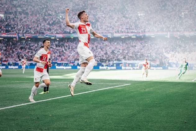 Soccer Men UEFA European Football Championship 2024 Group B Croatia vs Albania 19 06 2024 Goal celebration Luka Susic 25, Croatia Hamburg Volksparkstadion Hamburg Germany