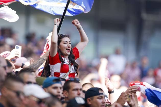 HAMBURG, Volkspark Stadium ,19-06-2024 , European Football Championship Euro2024, Group stage match no.15 between Croatia and Albania, Fan of Croatia celebrates the 2-1 Croatia - Albania (Euro2024)  x25532785x Copyright: