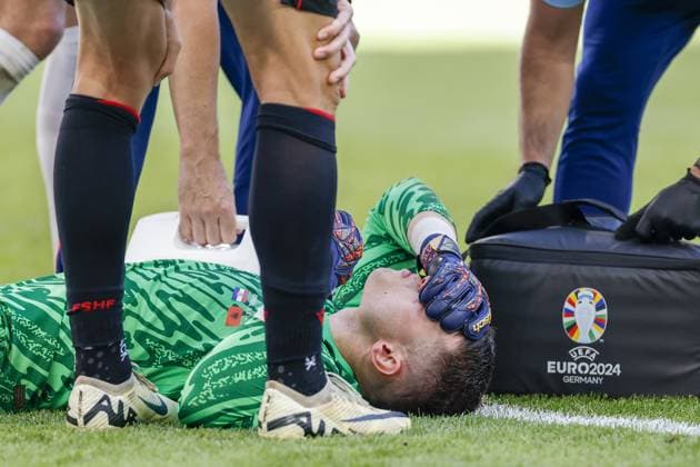 HAMBURG, Volkspark Stadium ,19-06-2024 , European Football Championship Euro2024, Group stage match no.15 between Croatia and Albania, Croatia goalkeeper Dominik Livakovic Croatia - Albania (Euro2024)  x25532850x Copyright: