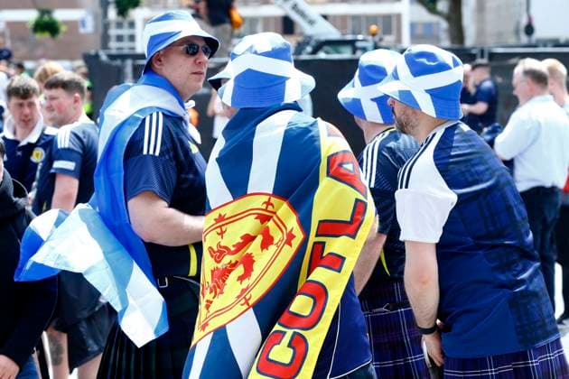 Scotland v Switzerland UEFA EURO, EM, Europameisterschaft,Fussball 2024 Group A The Scotland fans ahead of the UEFA Euro 2024 Group A match between Scotland and Switzerland at RheinEnergieStadion, Cologne Copyright: xPaulxChestertonx FIL-20271-0011 UK Newspapers OUT