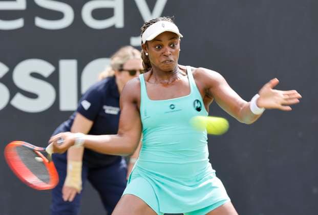 19th June 2024; Edgbaston Priory Club, Birmingham, England: Rothesay Tennis Classic Birmingham, Day 3; Slow shutter speed shot of Sloane Stephens (USA) in her womens singles match against Elizabetta Cocciaretto (ITA)  ActionPlus12656837 RogerxEvans