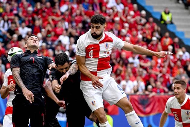Croatia v Albania: Group B - UEFA EURO, EM, Europameisterschaft,Fussball 2024 HAMBURG, GERMANY - JUNE 19: Josko Gvardiol of Croatia in action during the UEFA EURO 2024 group stage match between Croatia and Albania at Volksparkstadion on June 19, 2024 in Hamburg, Germany. MarkoxLukunic PIXSELL