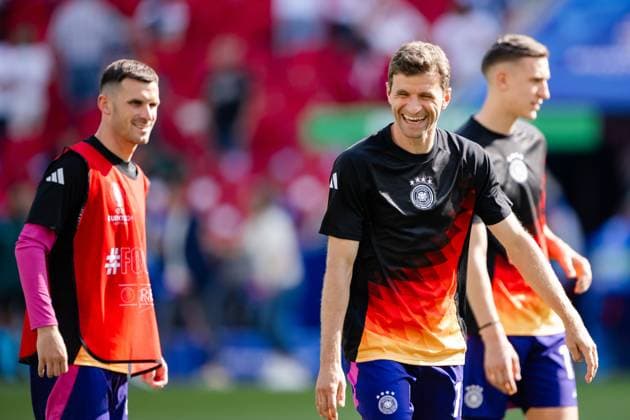 240619 Thomas Mueller of Germany ahead of the UEFA Euro 2024 Football Championship match between Germany and Hungary on June 19, 2024 in Stuttgart Photo Jesper Zerman BILDBYRAN kod JZ JZ0542 fotboll football soccer fotballs em europamästerskap em uefa euro uefa european football championship euro 2024 tyskland germany hungary bbeng  Copyright: JESPERxZERMAN BB240619JZ022