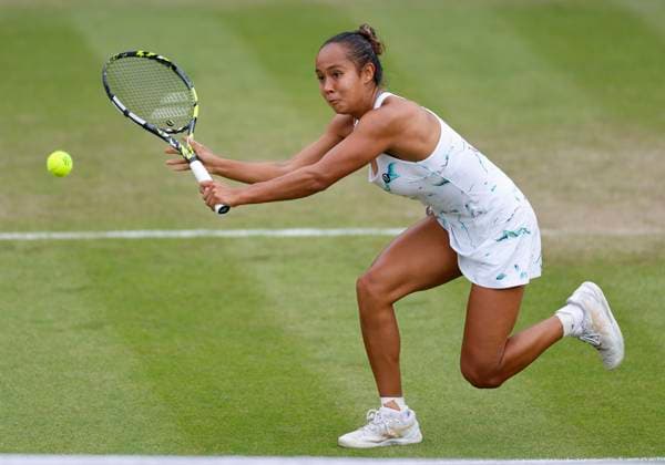 19th June 2024; Edgbaston Priory Club, Birmingham, England: Rothesay Tennis Classic Birmingham, Day 3; Leylah Fernandez (CAN) in her womens singles match against Viktorija Golubic (SUI)  ActionPlus12656873 RogerxEvans