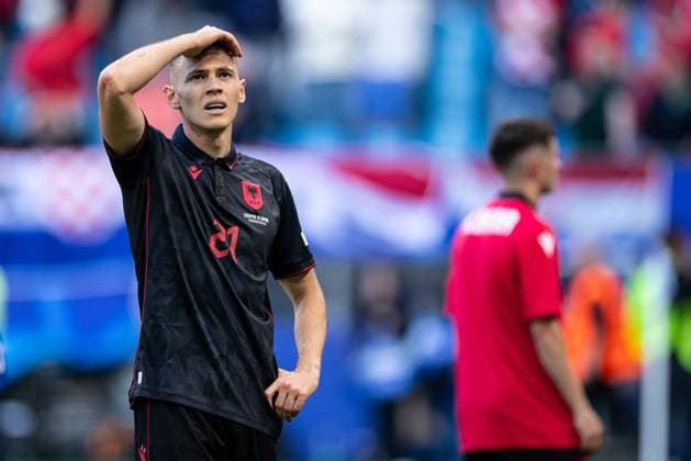 UEFA EURO 2024 Albania Croatia 19 06 2024 Krstijan Aslani Albania, 21 UEFA EURO 2024 Albania Croatia Volksparkstadion, Hamburg 19 06 2024 Copyright: xBEAUTIFULxSPORTS Buriakovx