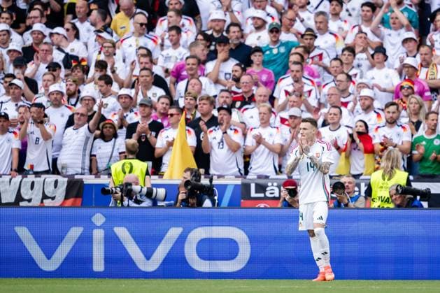 240619 Bendeguz Bolla of Hungary during the UEFA Euro 2024 Football Championship match between Germany and Hungary on June 19, 2024 in Stuttgart Photo Jesper Zerman BILDBYRAN kod JZ JZ0542 fotboll football soccer fotballs em europamästerskap em uefa euro uefa european football championship euro 2024 tyskland germany hungary bbeng depp  Copyright: JESPERxZERMAN BB240619JZ042