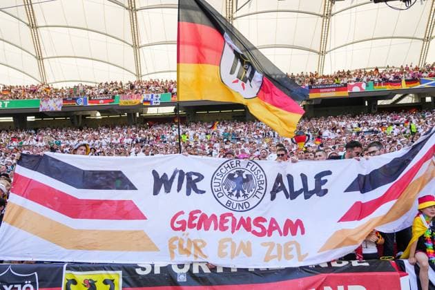 German fans celebrate Stuttgart 19 06 2024 Germany vs Hungary, EURO2024, Group A, M14, EM Arena Stuttgart